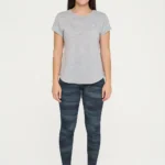 Premium Heather Grey T-Shirt & Tie-Dye Leggings Set – Soft, Stretchy & Everyday Comfort