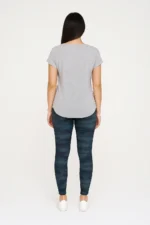Premium Heather Grey T-Shirt & Tie-Dye Leggings Set – Soft, Stretchy & Everyday Comfort - Image 2