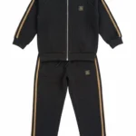 Kids Premium Tracksuit – Black & Brown