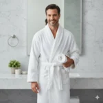 Man's & Women’s Premium Cotton Terry Bathrobe – Spa & Hotel Style (White) - Image 2