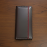 Men’s Premium Leather Slim Wallet – Dark Brown with Red Stitch Detail