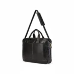 Premium Black Leather Laptop Bag | Professional Office & Travel Briefcase - Image 2