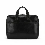 Premium Black Leather Laptop Bag | Professional Office & Travel Briefcase