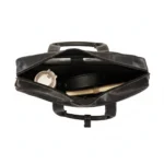 Premium Black Leather Laptop Bag | Professional Office & Travel Briefcase - Image 3