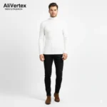 Ali Vertex Men's Black High Neck Ribbed Turtleneck – Cotton Polyester Blend - Image 4