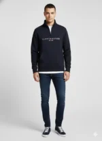 Men’s Quarter-Zip Premium Sweatshirt – Kangaroo Pocket | Alivertex - Image 4