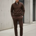Men’s Premium Sweat Shirt – Half-Zip Sweatshirt & Joggers Set
