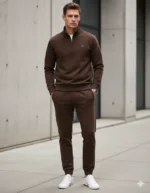 Men’s Premium Sweat Shirt – Half-Zip Sweatshirt & Joggers Set