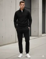 Men’s Premium Sweat Shirt – Half-Zip Sweatshirt & Joggers Set - Image 3