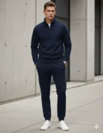 Men’s Premium Sweat Shirt – Half-Zip Sweatshirt & Joggers Set - Image 4