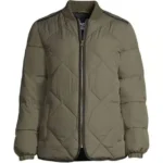 Men’s Mustard Quilted Puffer Jacket Lightweight Winter Wear with Front Zip - Image 4