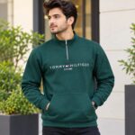 Men's Half-Zip Embroidered Fleece Sweatshirt
