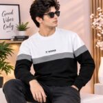 Men's Colorblock Crewneck Fleece Sweatshirt