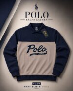 Men's Colorblock Long Sleeve Polo Sweatshirt - Image 4