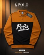 Men's Colorblock Long Sleeve Polo Sweatshirt - Image 3