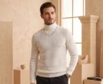 Men's Ribbed High Neck Turtleneck Sweater